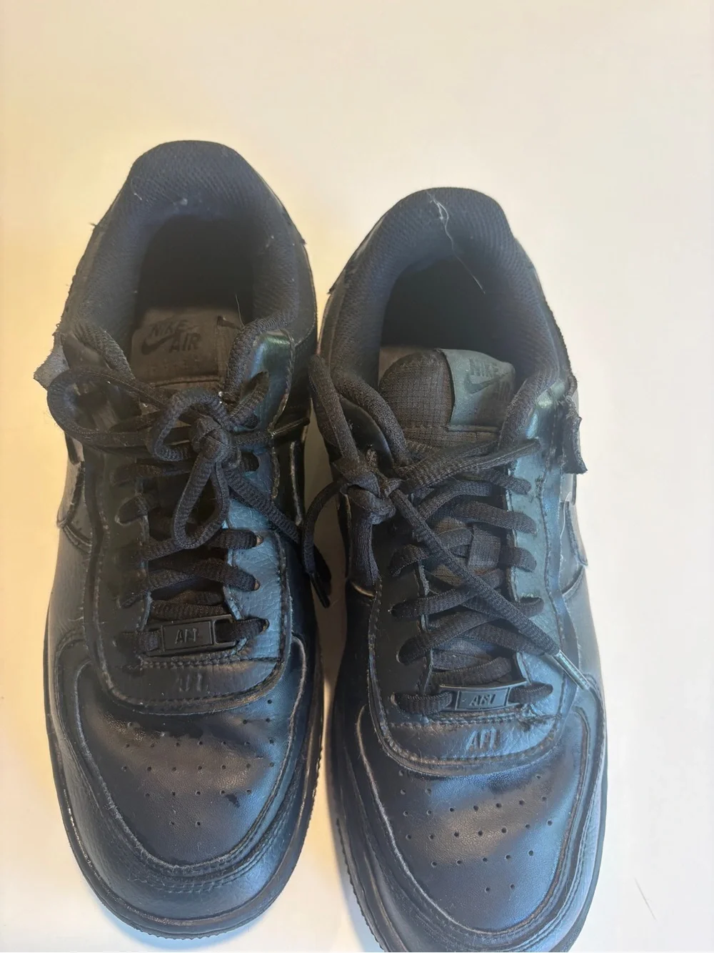 Nike Men’s Air Force 1 Low All-Black Leather Sneakers